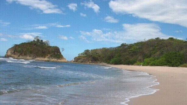 A beach with gentle waves, a sandy shore, and a forested cliff. - Nosara B&B Retreat (Nosara)