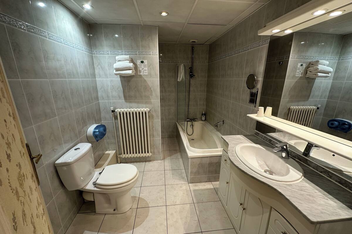 superior double room | bathroom | free toiletries, hair dryer, towels, soap