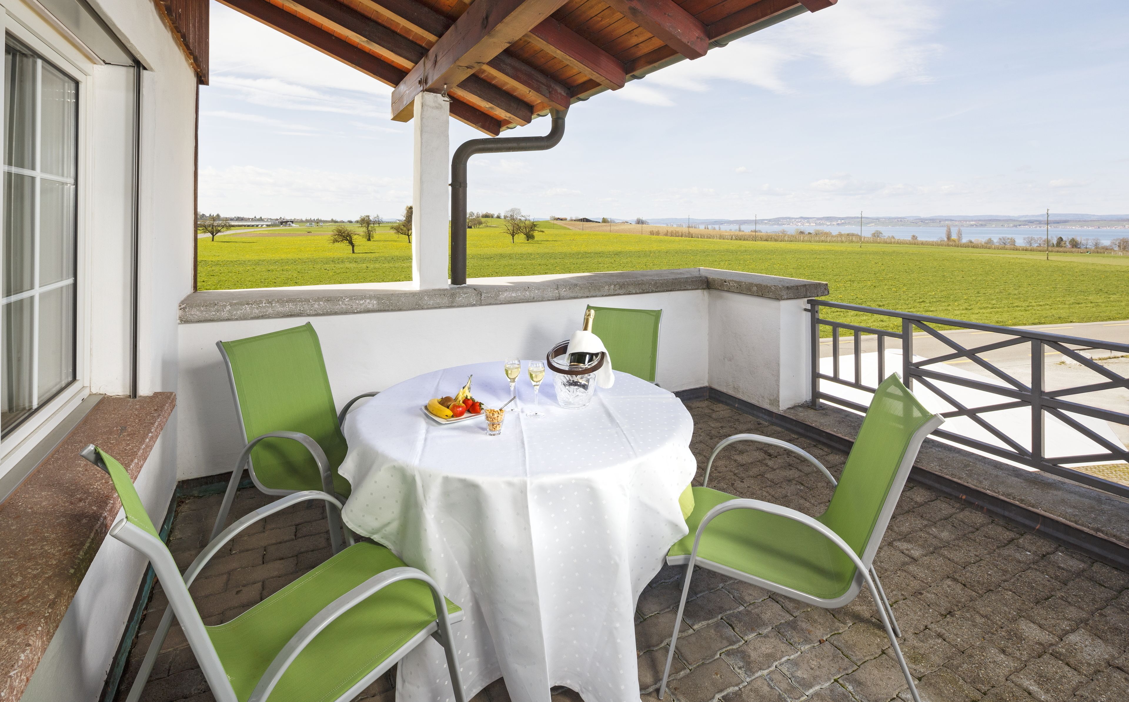 deluxe double room, lake view | bathroom | free toiletries, hair dryer, slippers, towels