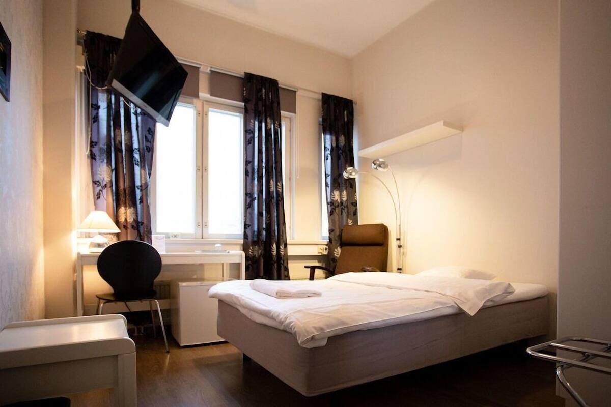 Minibar, skrivebord, wi-fi (inkludert) og sengetøy