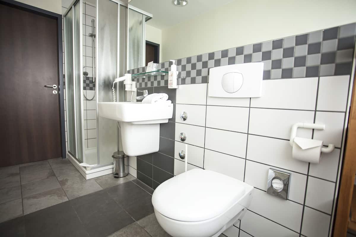 shower, free toiletries, hair dryer, bathrobes