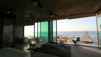 Suite monolocale luna di miele, vista mare | Biancheria in cotone egiziano, biancheria da letto di alta qualità