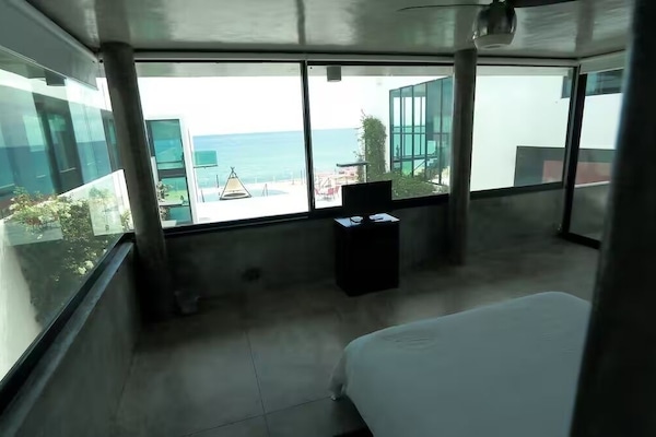 Luxe studio suite, 1 kingsize bed, airconditioning, uitzicht op oceaan | Lakens van Egyptisch katoen, luxe beddengoed, donzen dekbedden