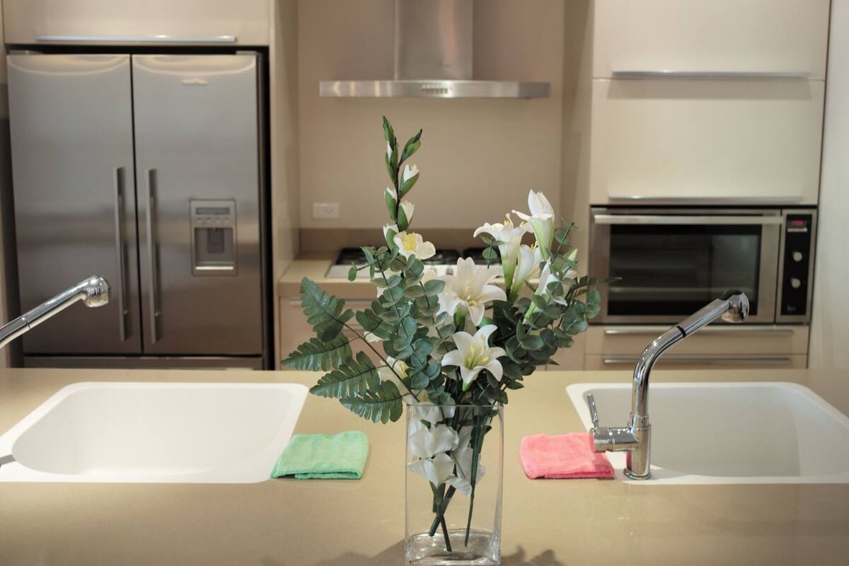 Executive Apartment, 2 Bedrooms | Private kitchen | Fridge, microwave, dishwasher