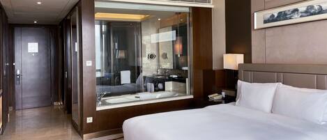 Premium Room, Club Lounge Access, Lake View | Minibar, in-room safe, desk, iron/ironing board