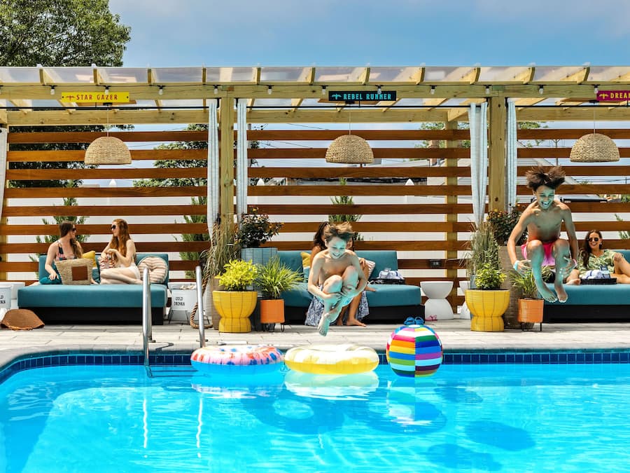 Indoor pool, outdoor pool