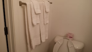 Combined shower/bathtub, hair dryer, towels - Ramada by Wyndham Williston (Williston)