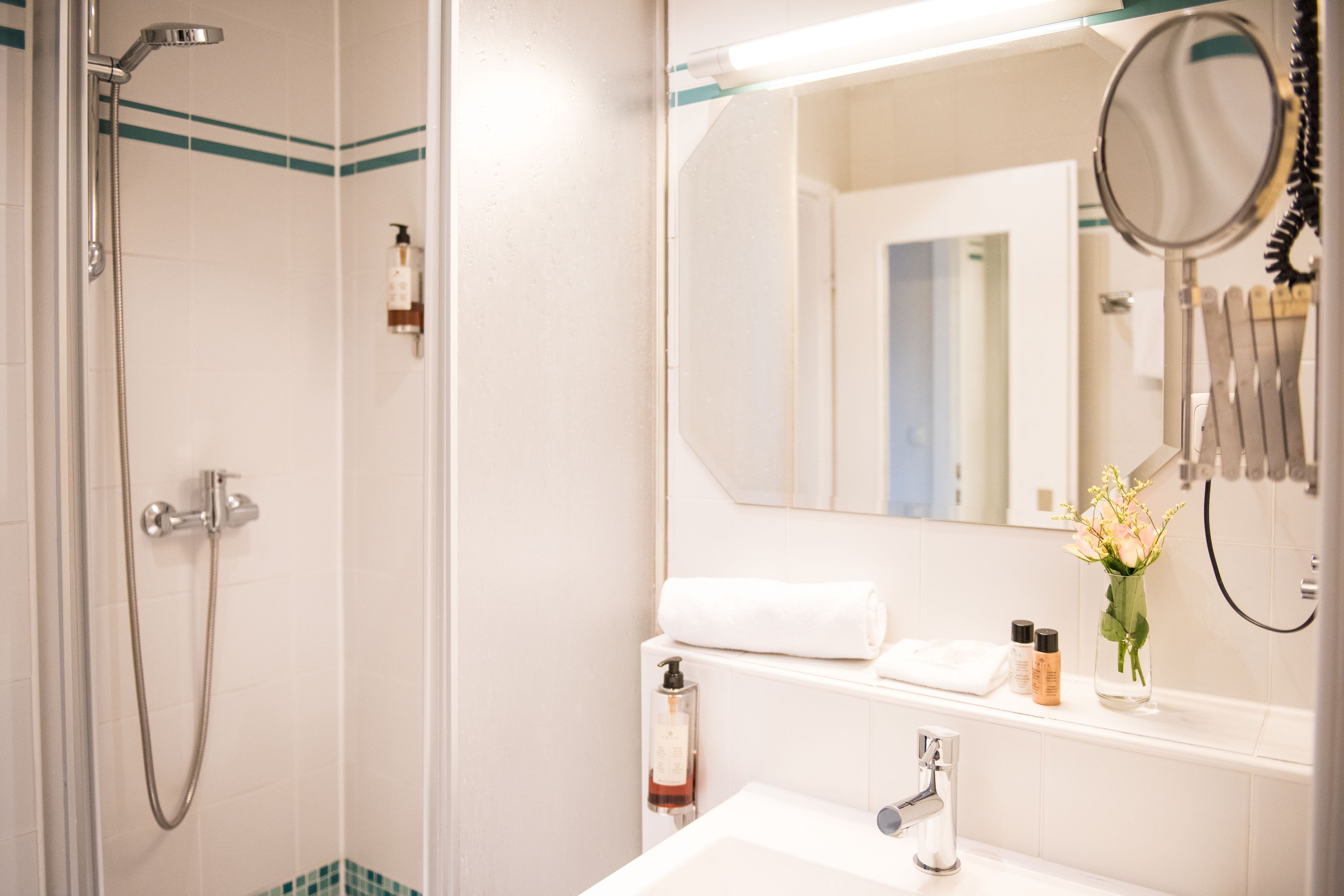 standard double room | bathroom | hair dryer, towels