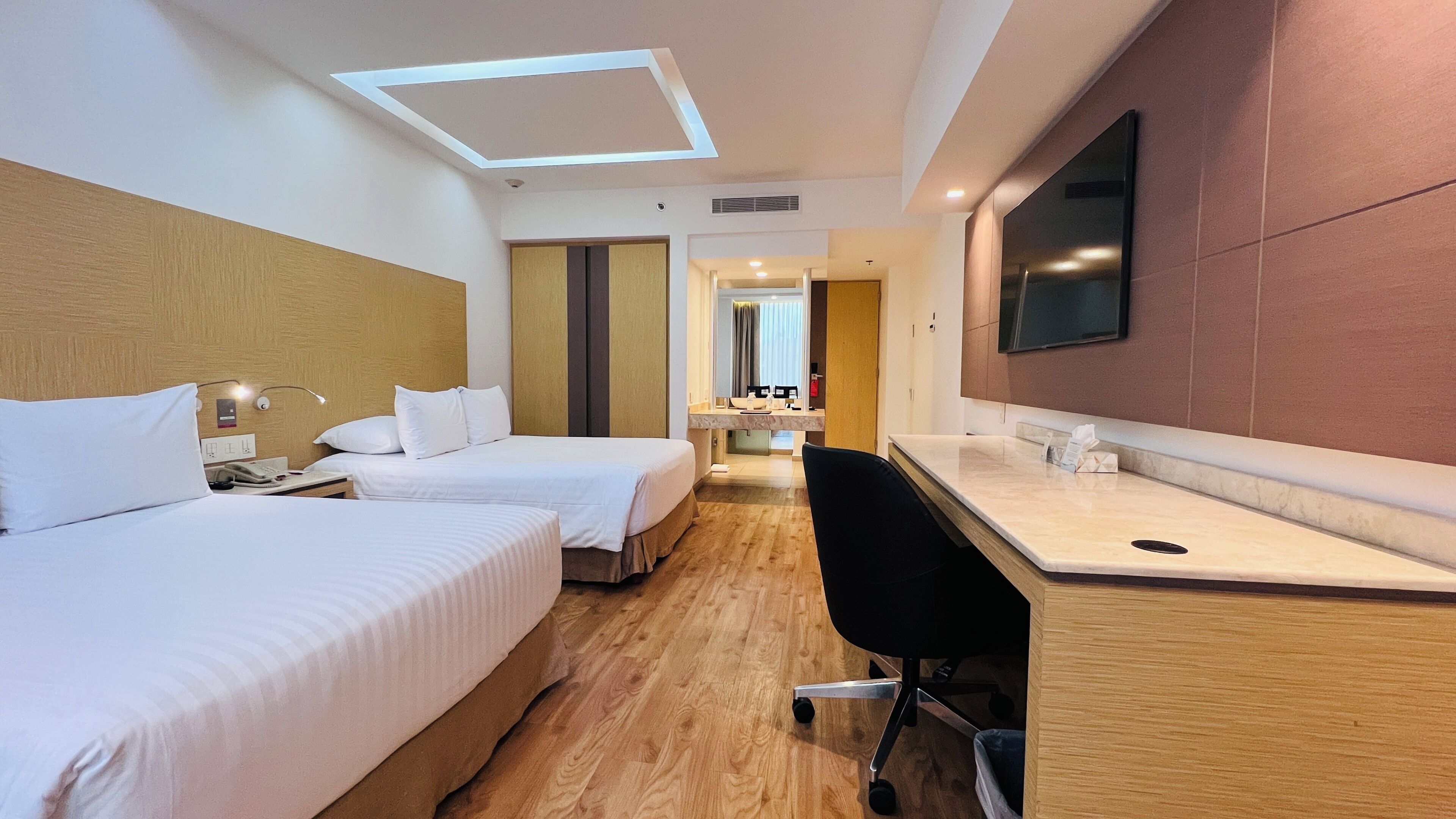Room, 2 Double Beds, Non Smoking | Down comforters, memory foam beds, in-room safe, individually furnished
