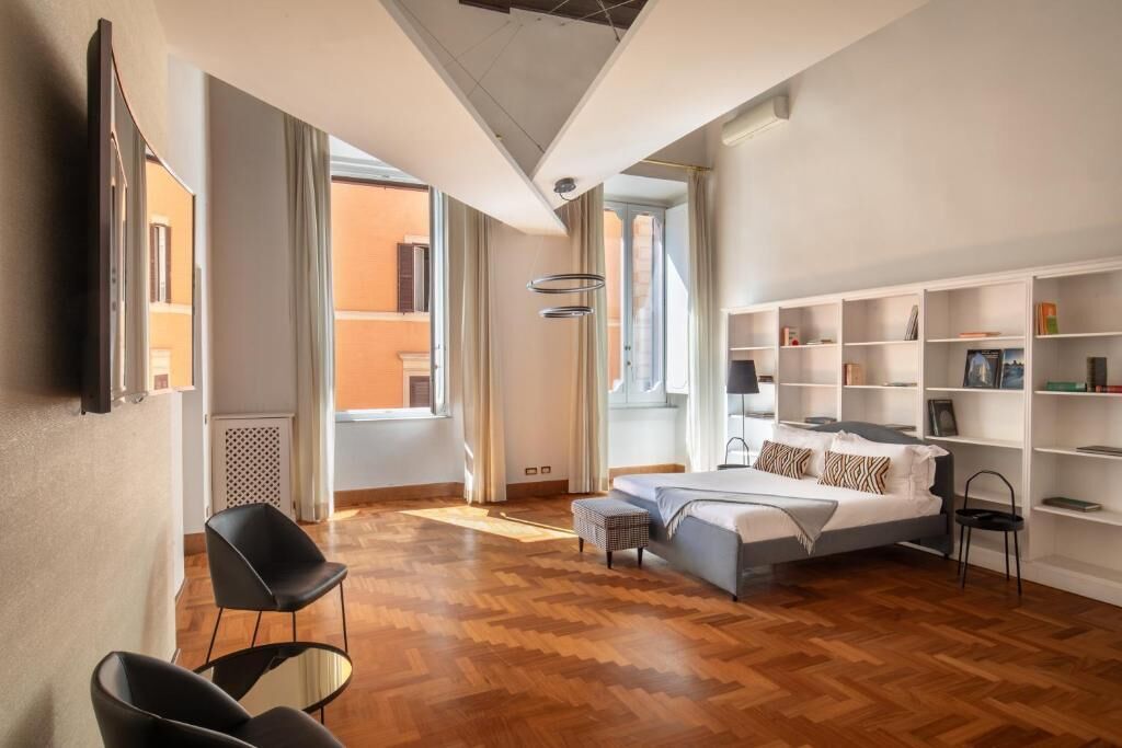 Appartamento, 2 camere da letto, edificio separato (Via di Campo Marzio 24) | Biancheria da letto di alta qualità, minibar, una cassaforte in camera