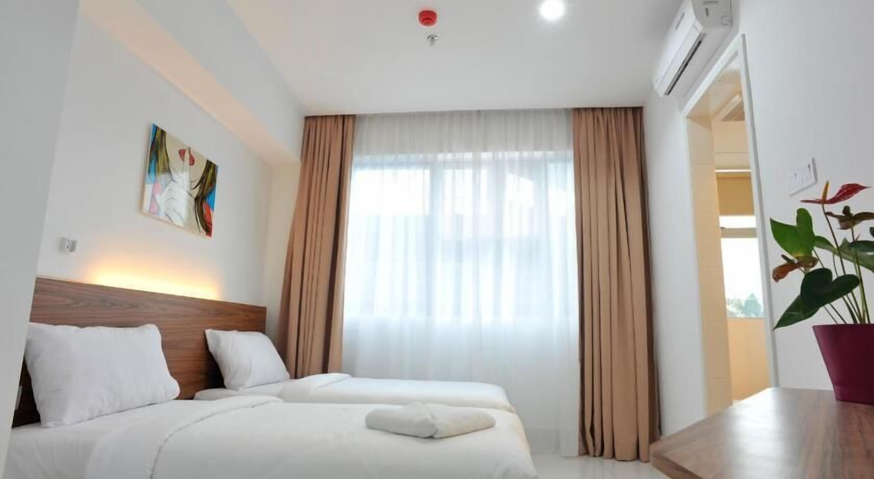 Individually furnished, desk, blackout drapes, soundproofing