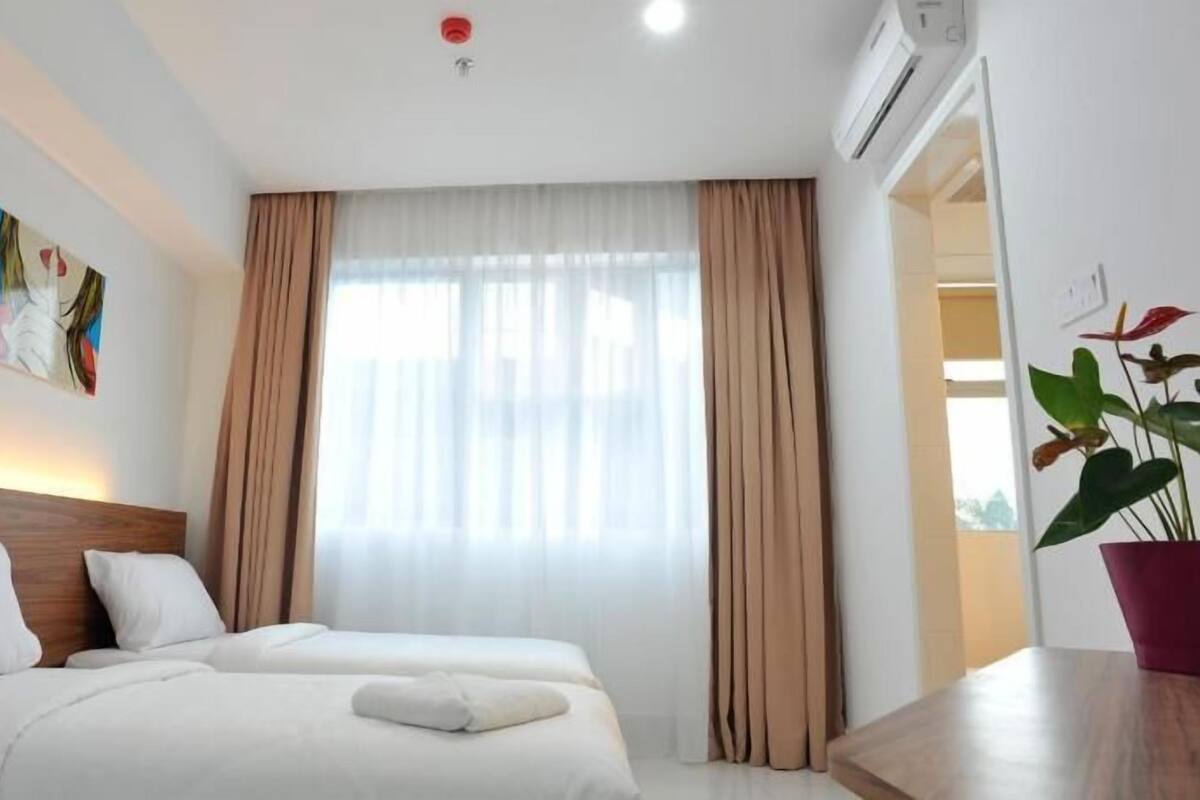 Individually furnished, desk, blackout drapes, soundproofing