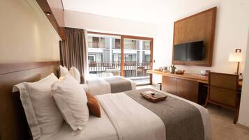 1 quarto, roupas de cama premium, frigobar, cofres nos quartos