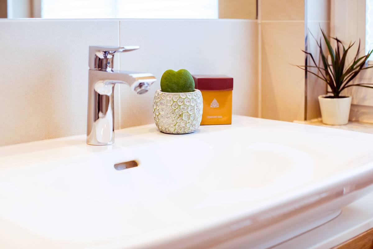 shower, eco-friendly toiletries, hair dryer, towels