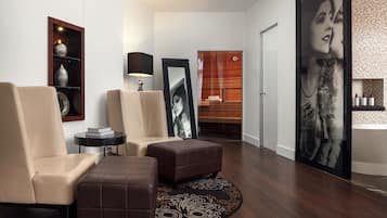 39-inch flat-screen TV with satellite channels, TV