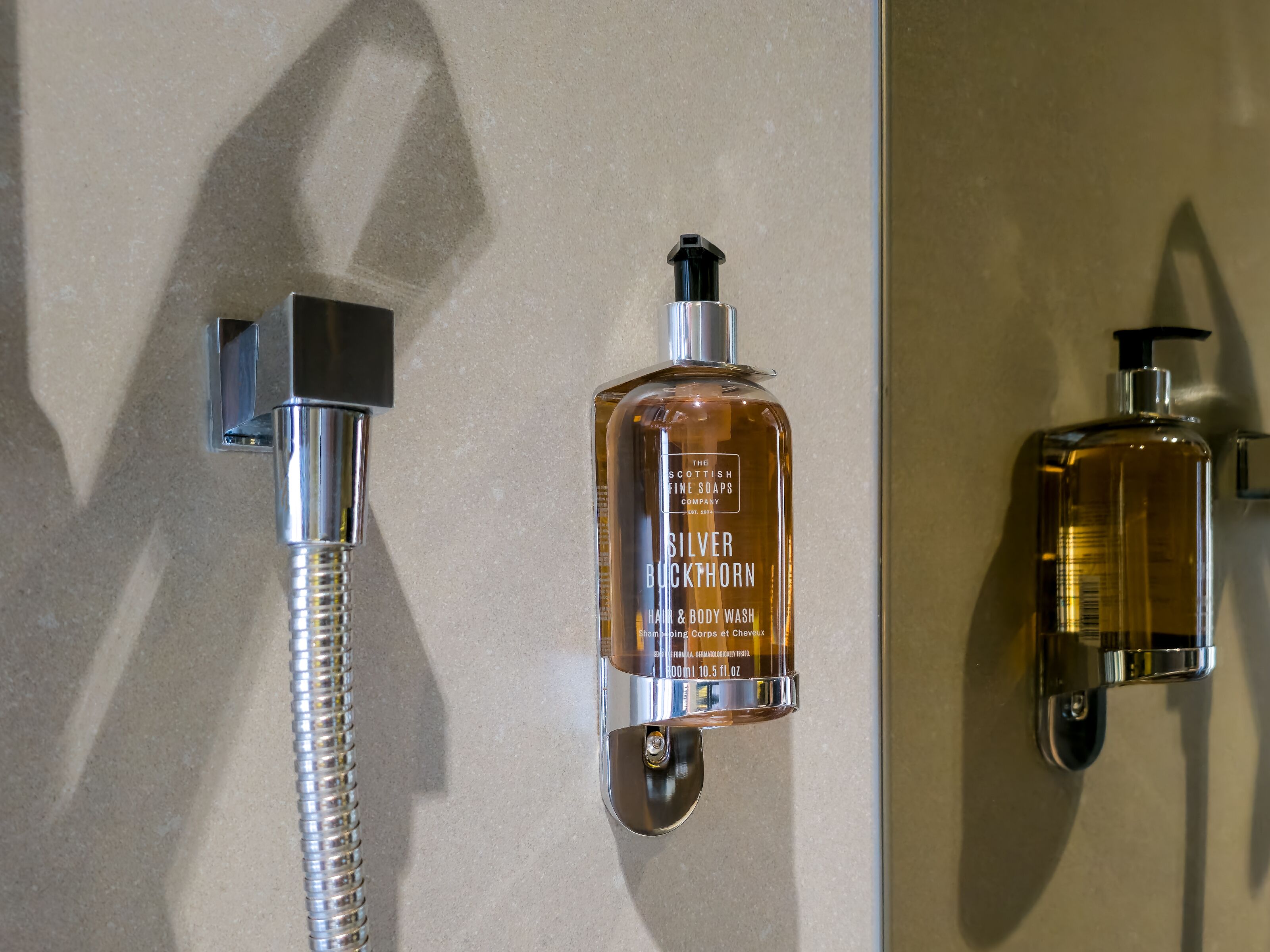 shower, rainfall showerhead, eco-friendly toiletries, hair dryer