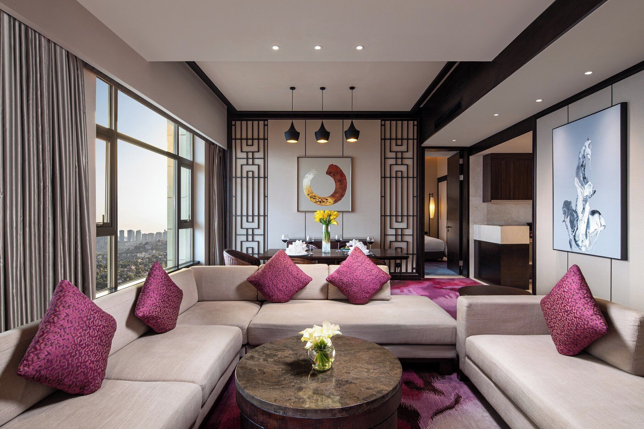 2 Bedrooms Family Suite Dining Kitchen | Minibar, in-room safe, desk, laptop workspace