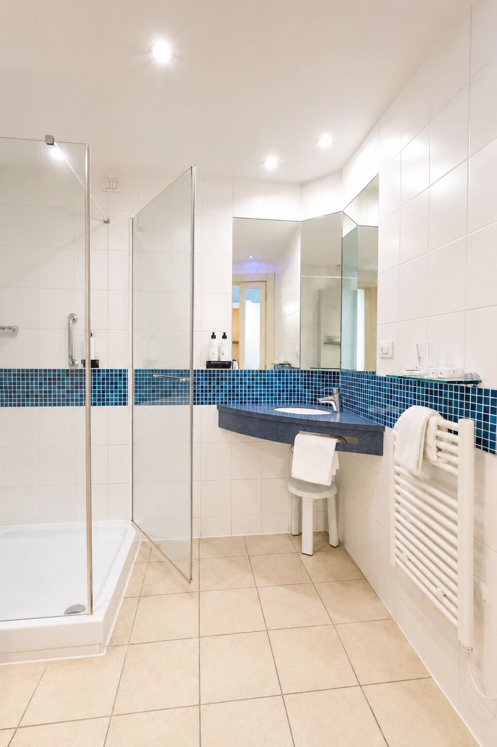 Regadera, secadora de cabello, bidet, toallas 