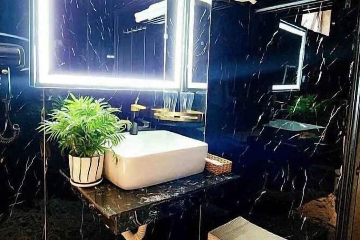 Free toiletries, hair dryer, slippers, towels