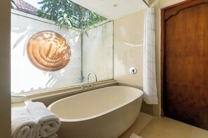 Pyaar -Two Bedroom Villa with Private Pool | Bathroom | Free toiletries, hair dryer, bathrobes, slippers - Four On Drupadi (Seminyak)