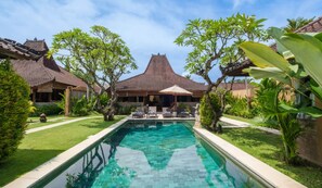 Outdoor pool, pool umbrellas, pool loungers - Dyana Villas (Seminyak)