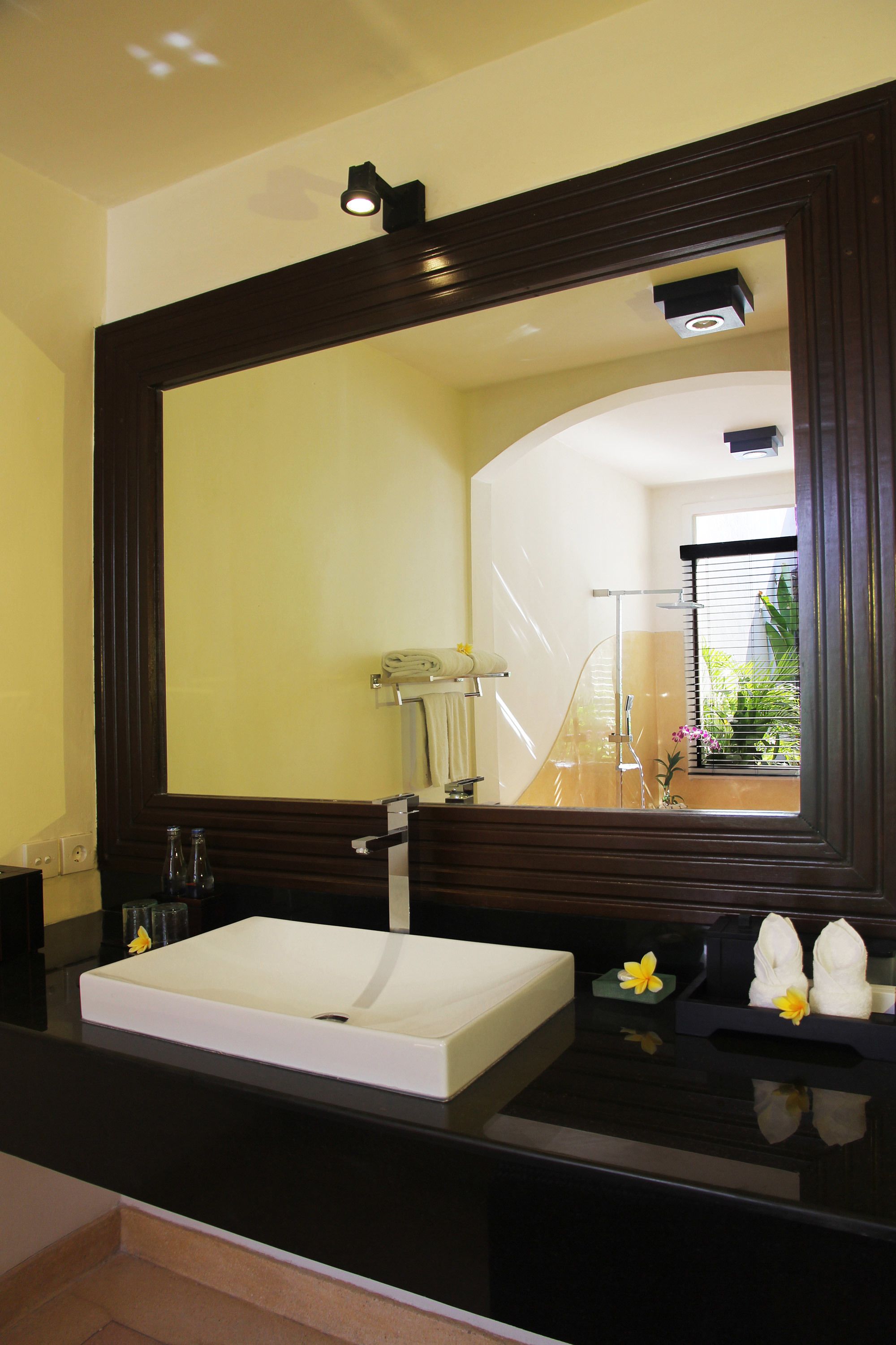 combined shower/bathtub, deep-soaking bathtub, hydromassage showerhead