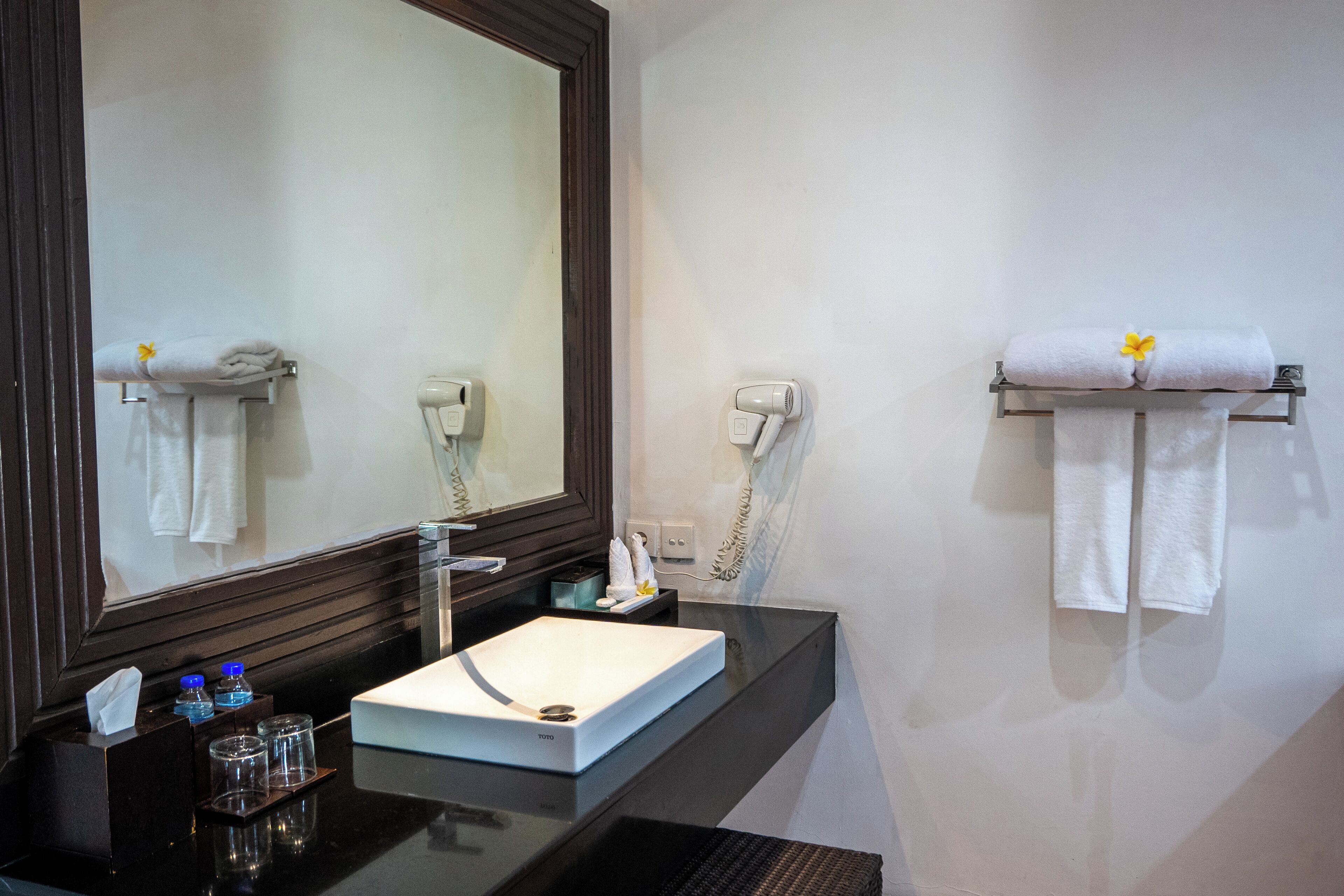 combined shower/bathtub, deep-soaking bathtub, hydromassage showerhead