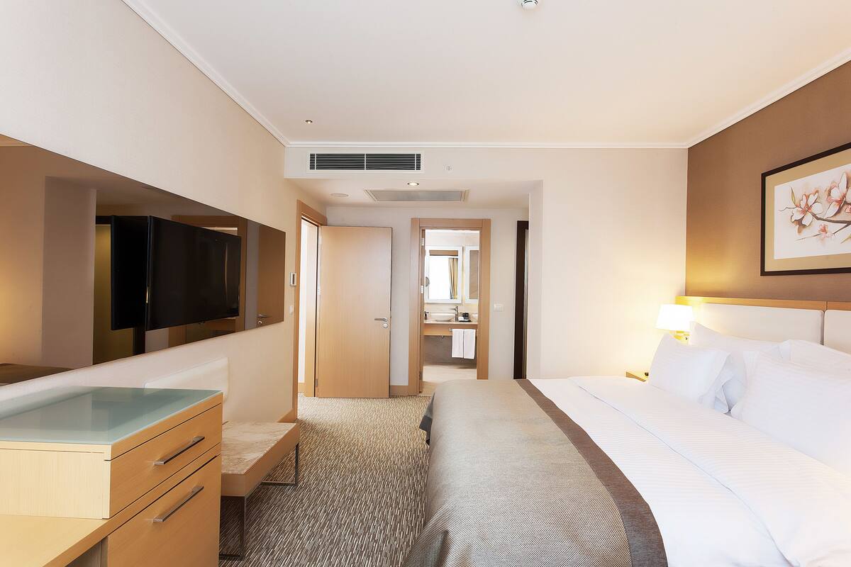 One Bedroom Apartment with City View | Minibar, safe på rommet, skrivebord og lydisolert