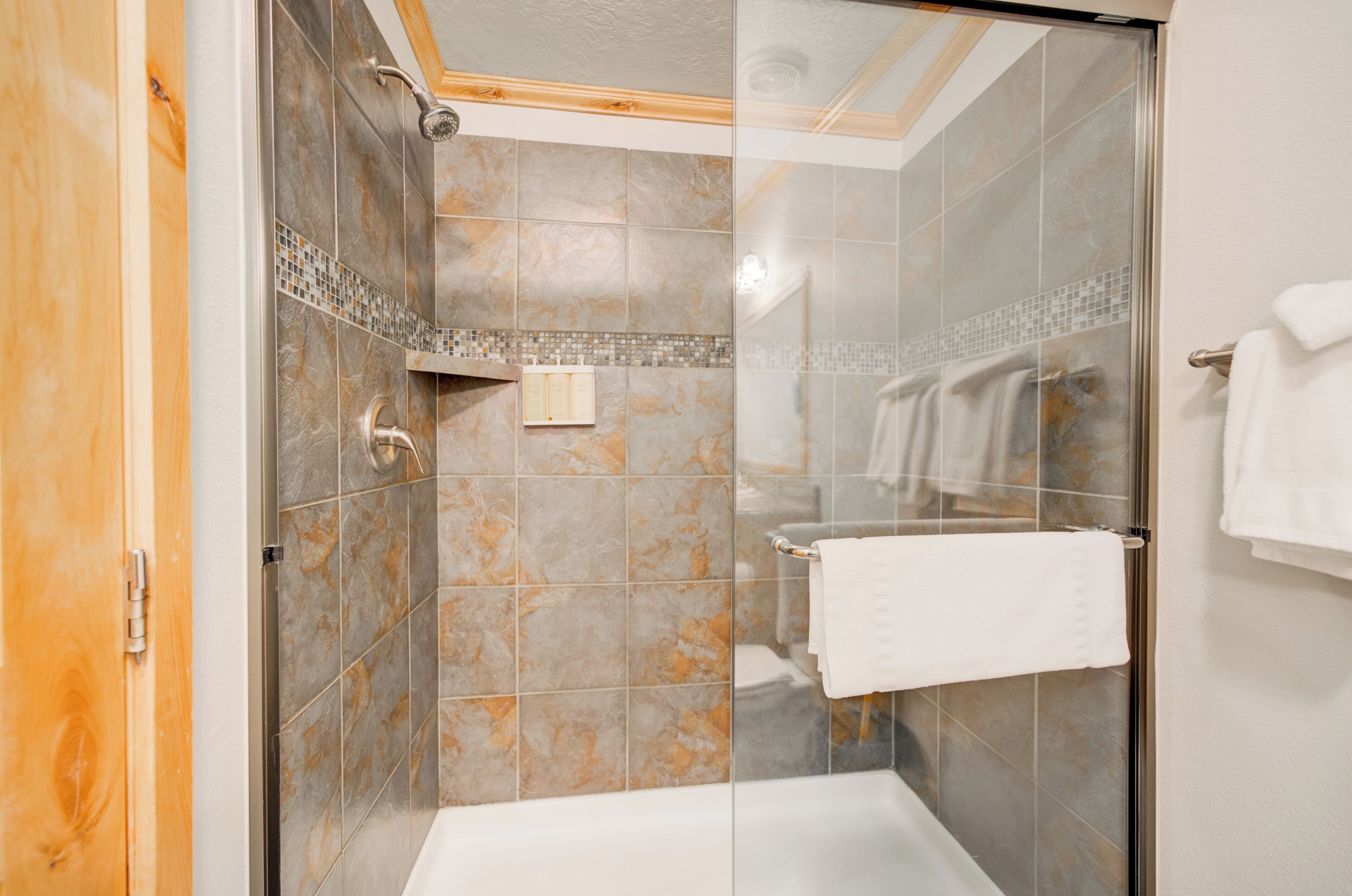 deluxe room, 2 queen beds | bathroom | shower, hair dryer, bathrobes, towels