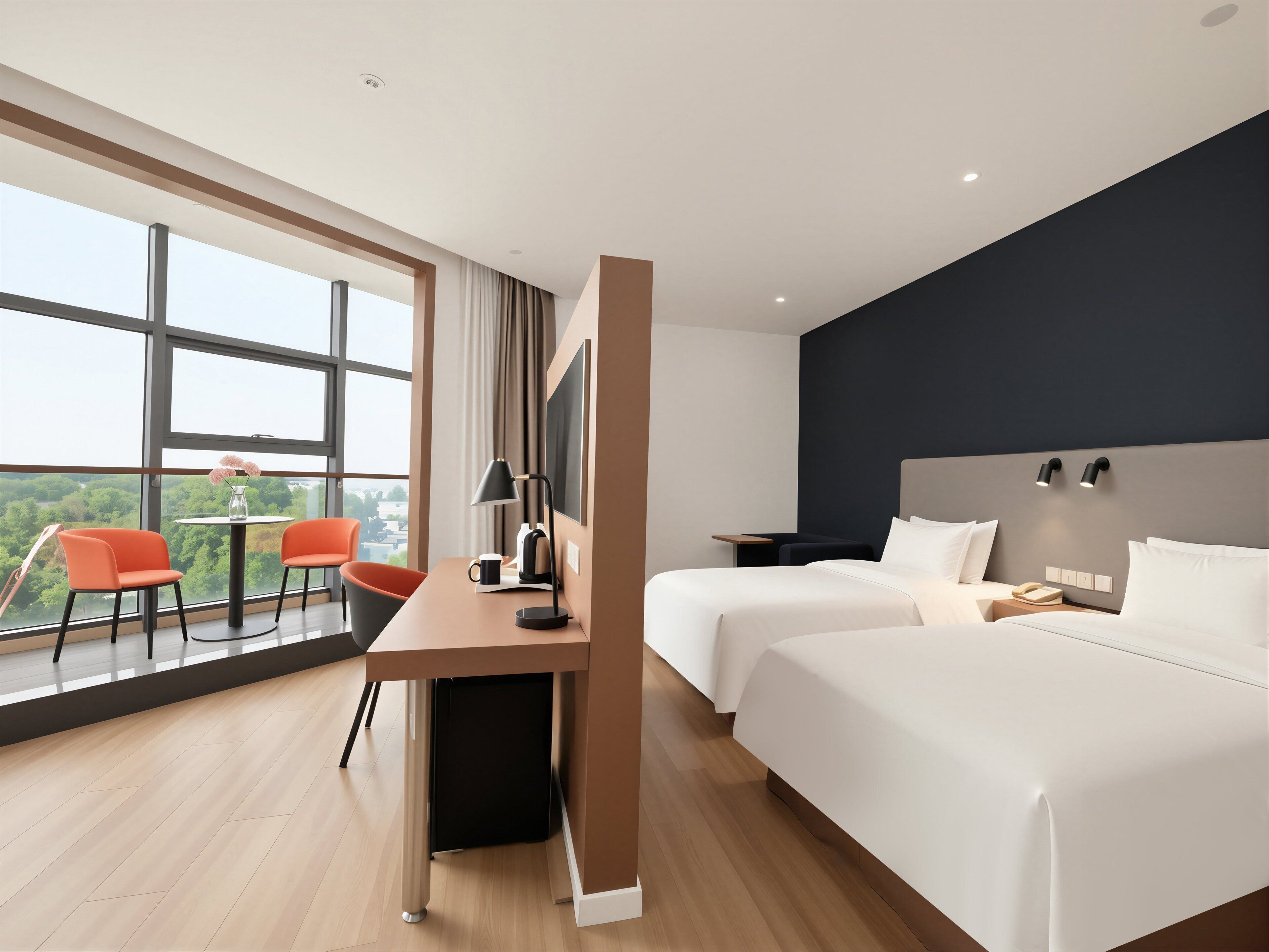 Standard Room, 2 Twin Beds, Balcony (Extra Space) | In-room safe, desk, soundproofing, cribs/infant beds