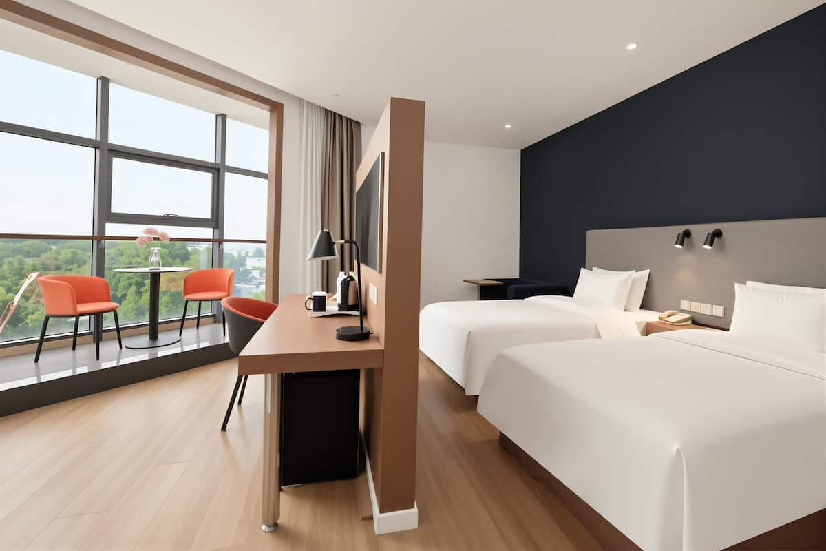 Standard Room, 2 Twin Beds, Balcony (Extra Space) | In-room safe, desk, soundproofing, cribs/infant beds