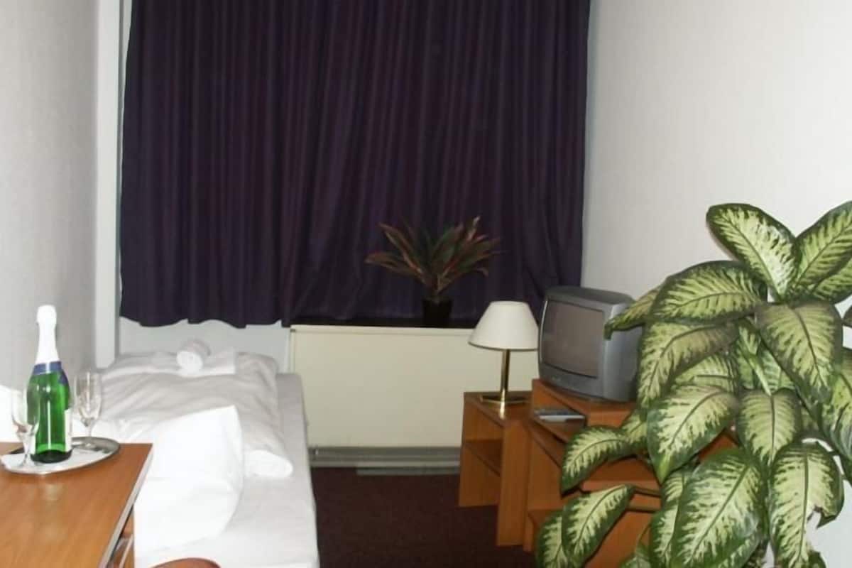 Desk, blackout curtains, iron/ironing board, free WiFi