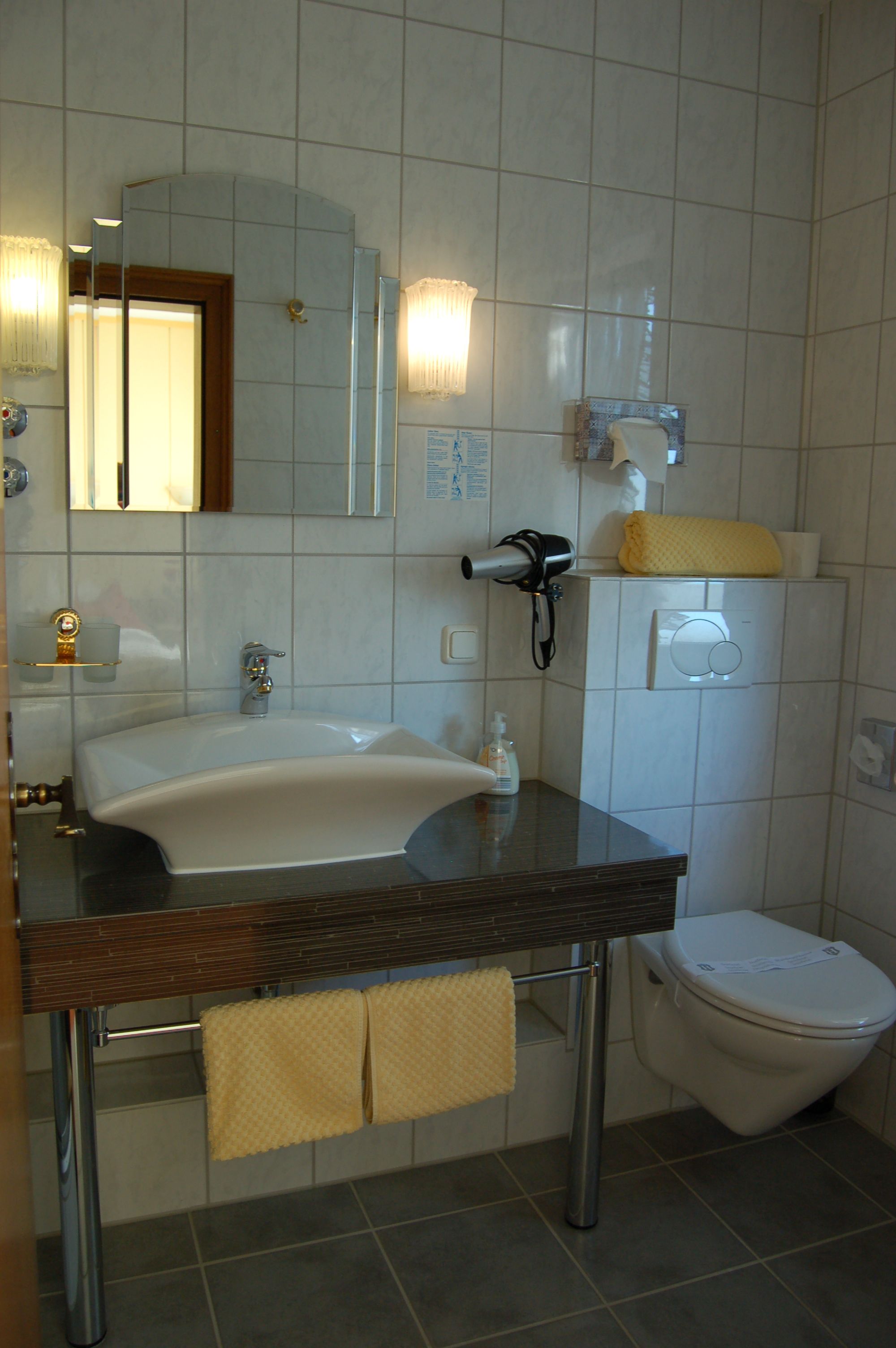 shower, slippers, towels