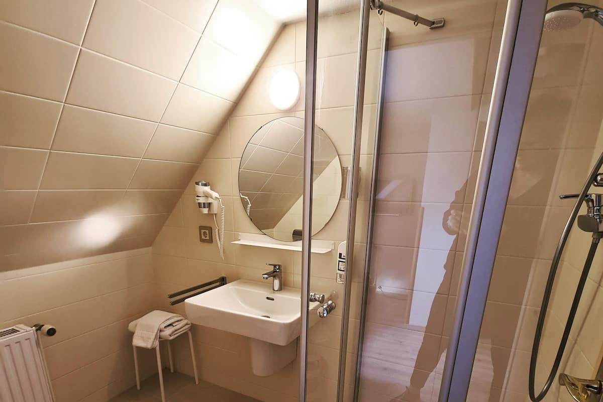 Chambre avec lits jumeaux | Salle de bain