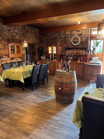 Dinner served, German cuisine. Hotel Gerber