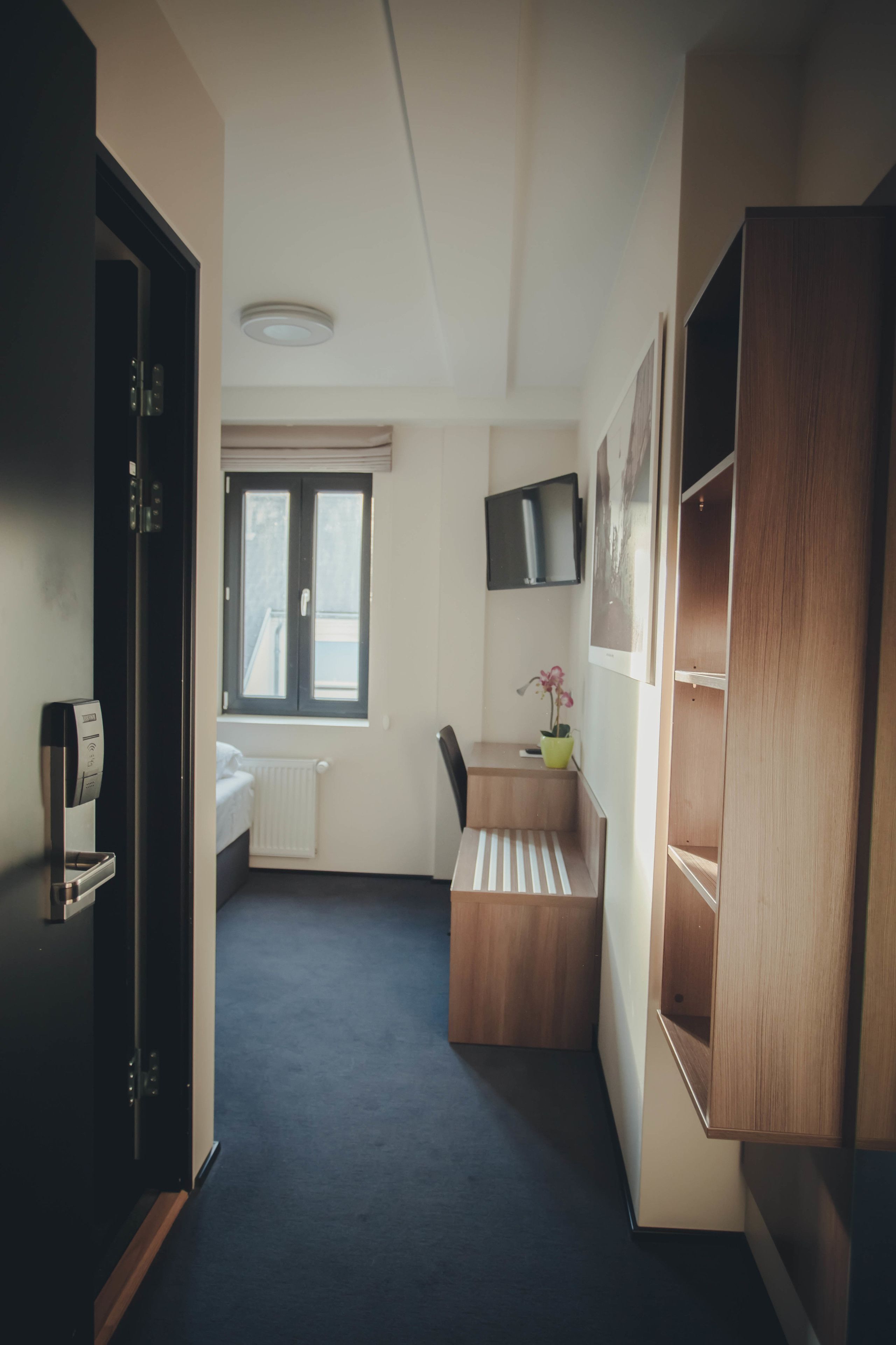 single room | desk, blackout curtains, soundproofing, iron/ironing board