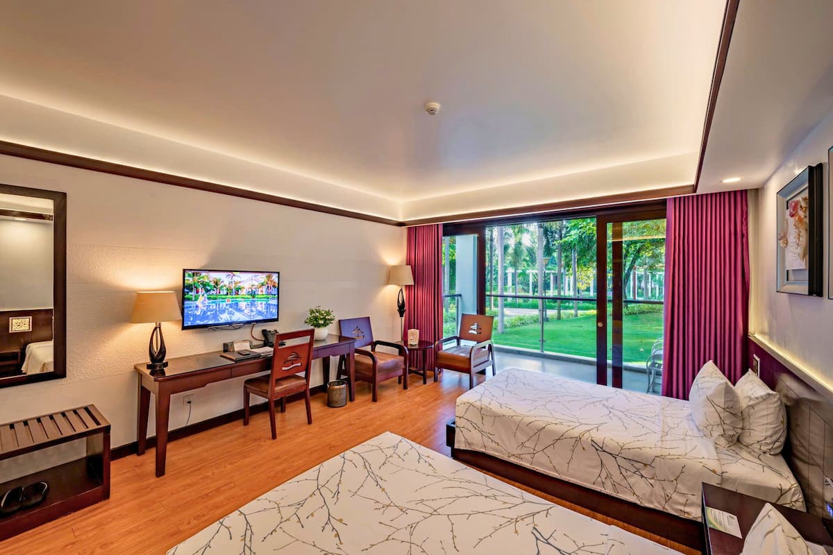 Chambre Deluxe avec lits jumeaux, vue jardin