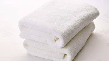 A stack of white towels.