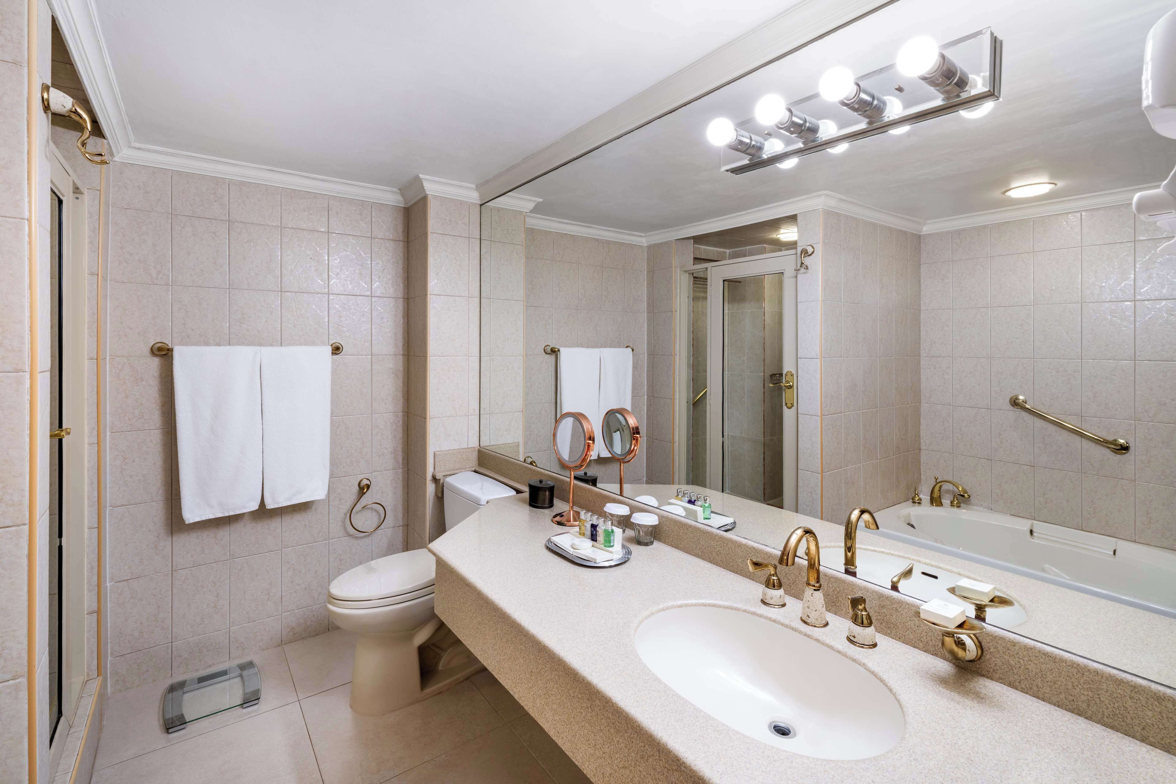 suite, 1 king bed, non smoking, jetted tub | bathroom | free toiletries, hair dryer, towels