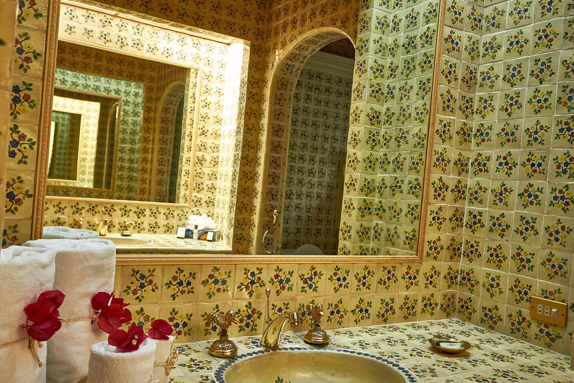 bathroom | shower, free toiletries, hair dryer, towels