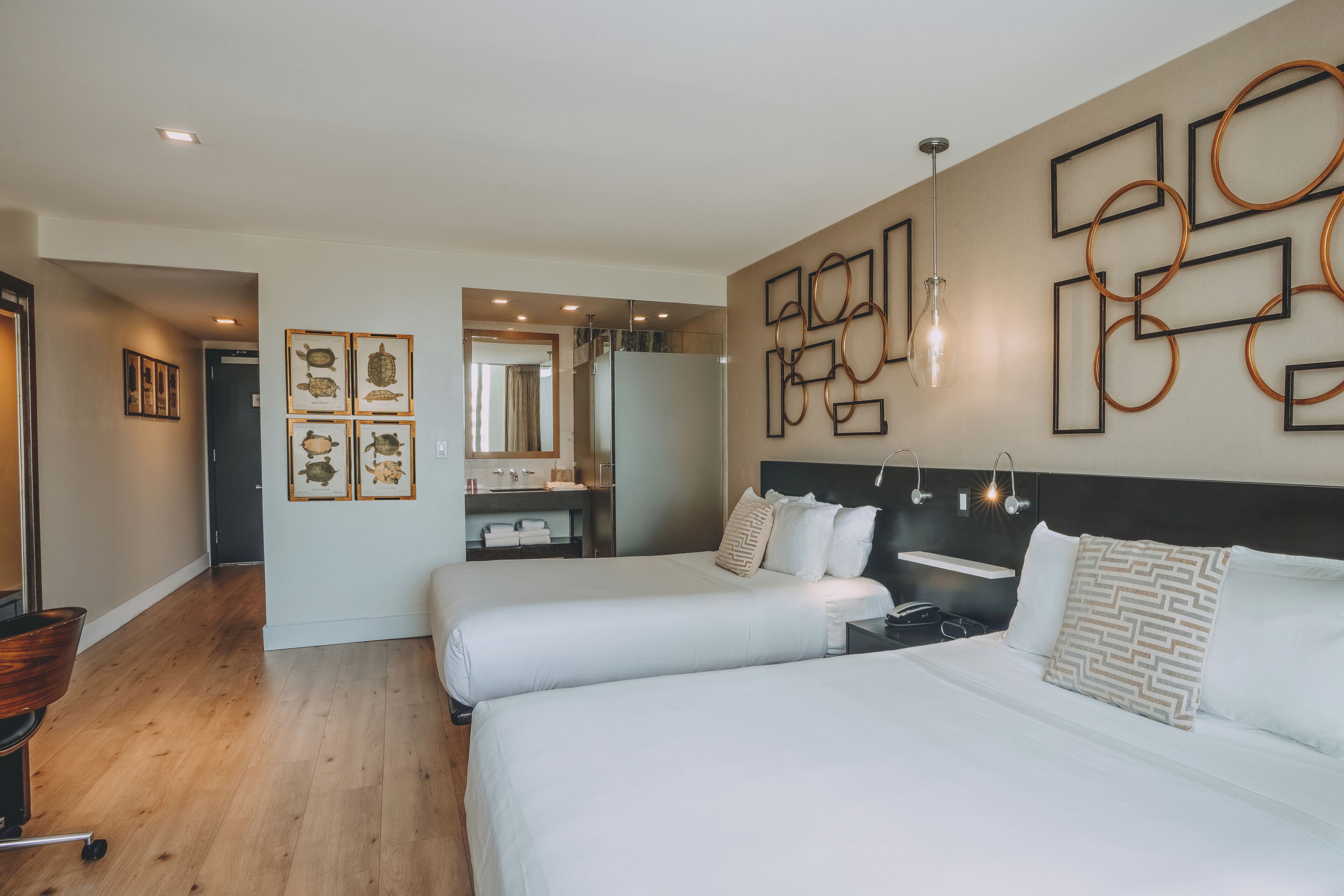 premium room, 2 queen beds, city view | 1 bedroom, premium bedding, in-room safe, desk