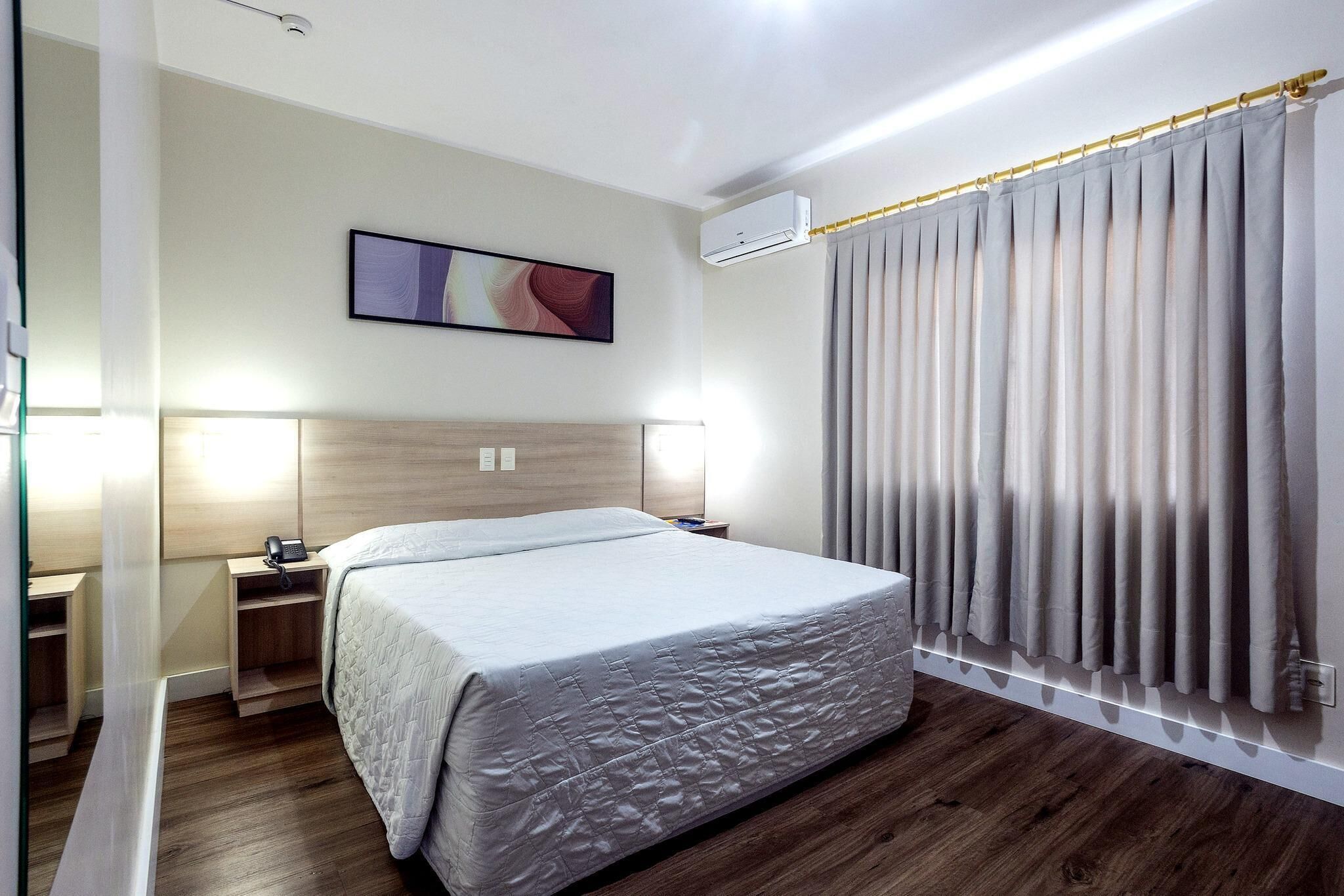 Minibar, desk, laptop workspace, blackout drapes