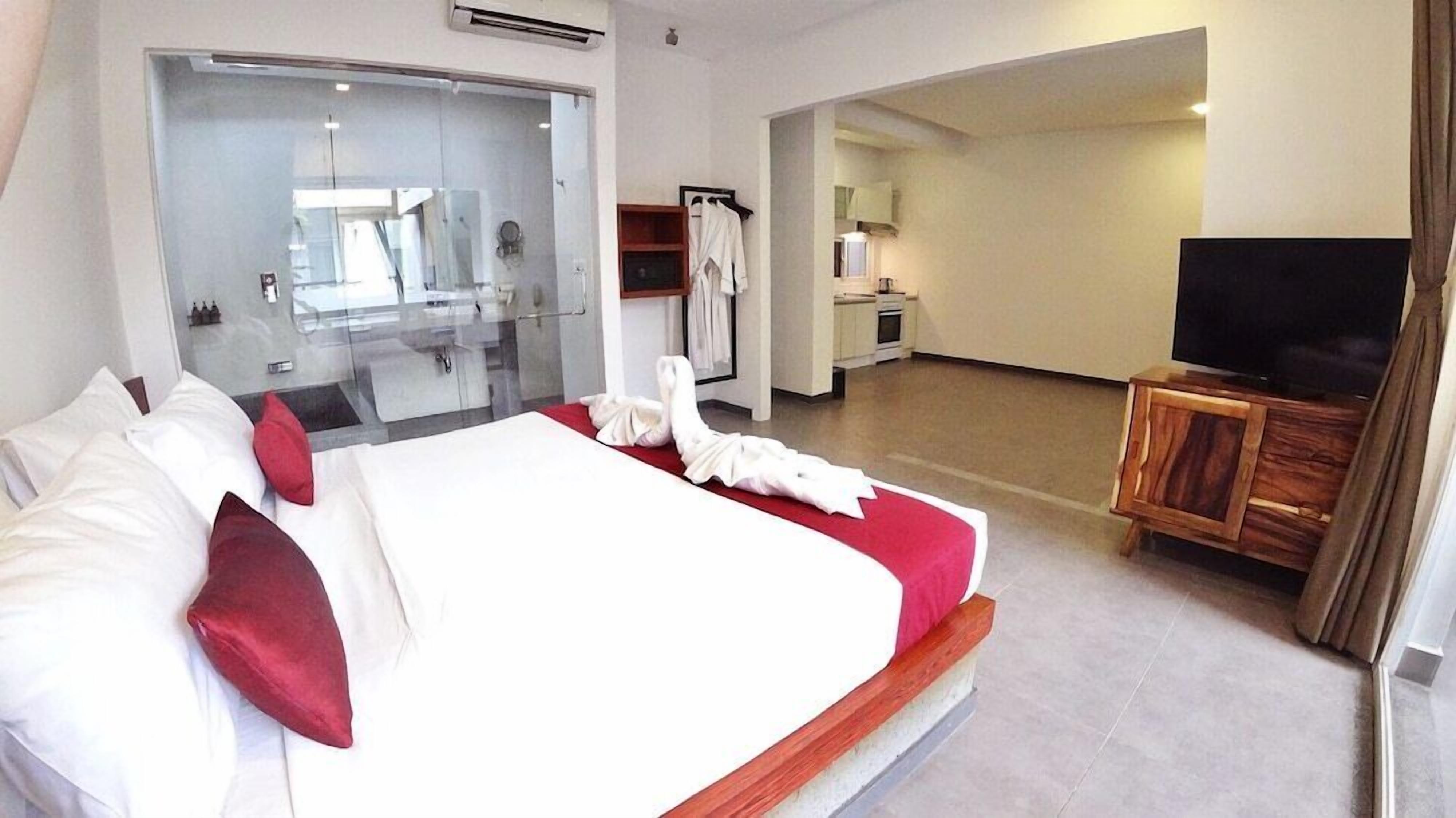 Down comforters, pillowtop beds, rollaway beds, free WiFi