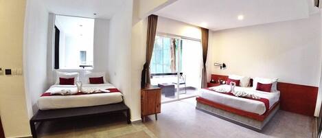 Down duvets, pillow-top beds, rollaway beds, free WiFi