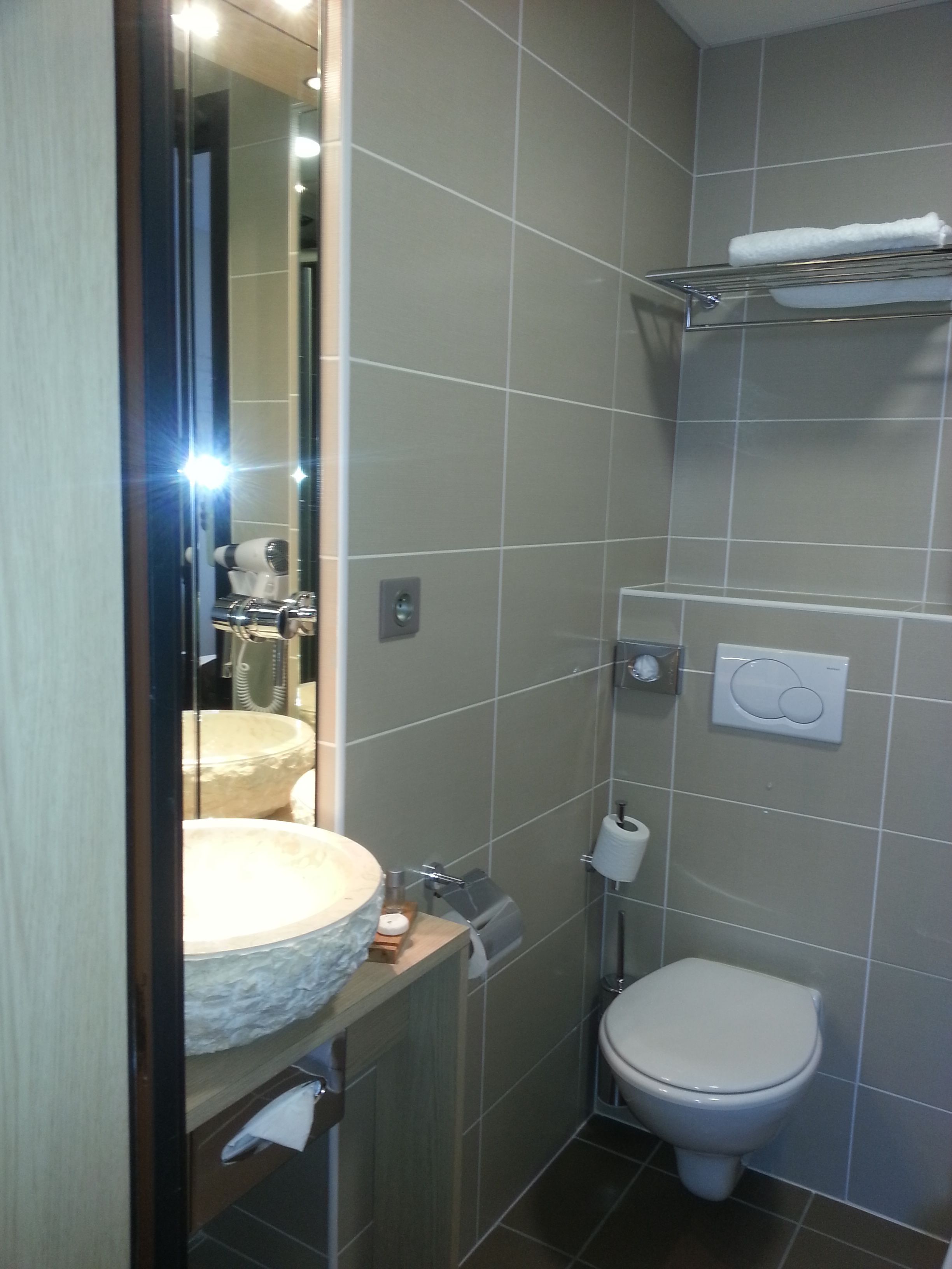 free toiletries, hair dryer, towels