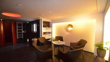 Sauna, steam room, body treatments, hot stone massages, body wraps