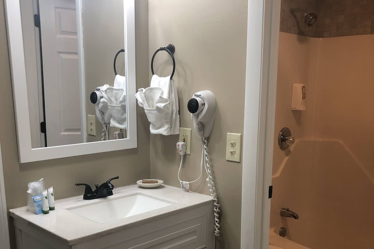 Duschwanne, Komfortbadewanne, kostenlose Toilettenartikel, Haartrockner