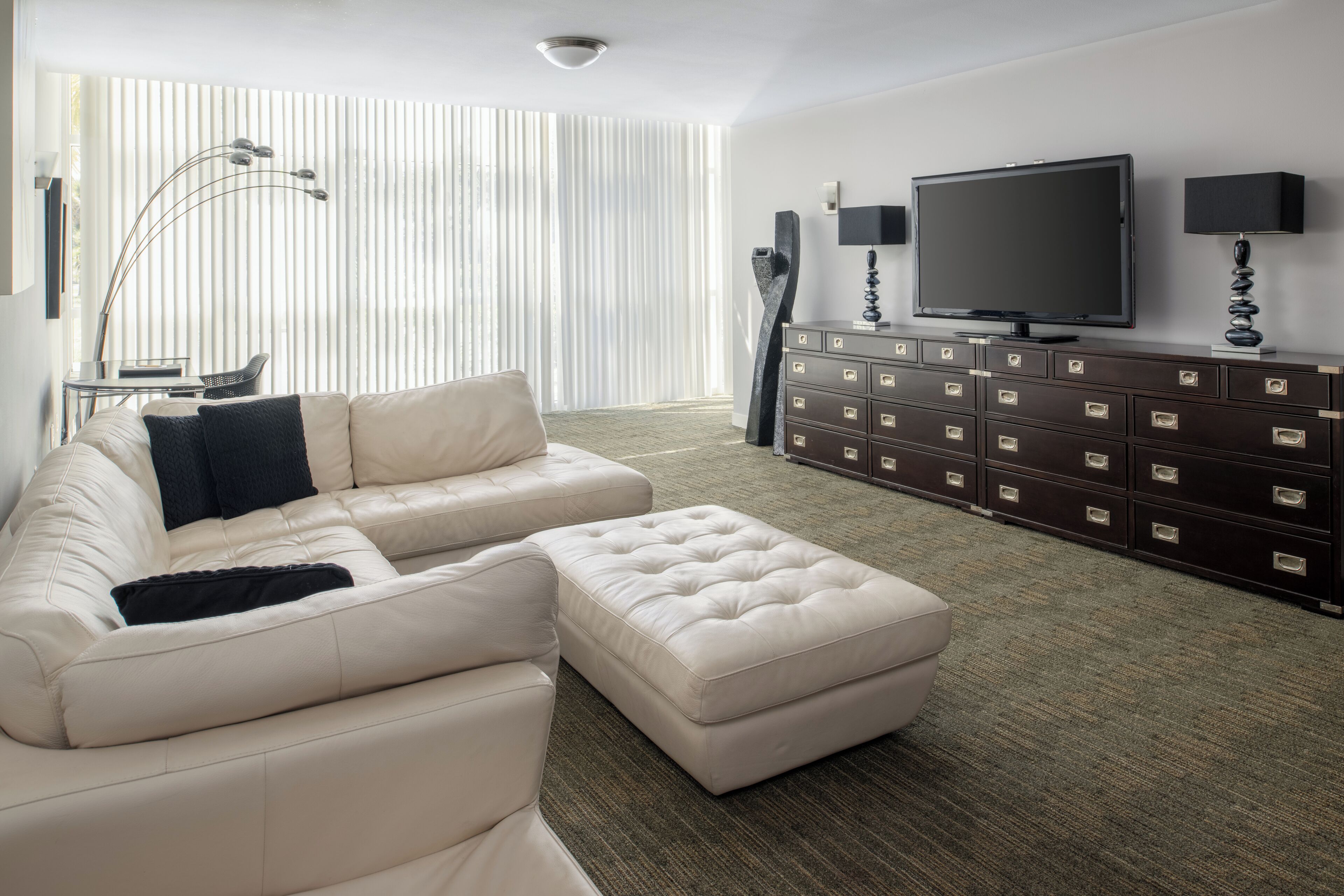 luxury loft suite | living area | 37-inch flat-screen tv with premium tv channels, tv, ipod dock