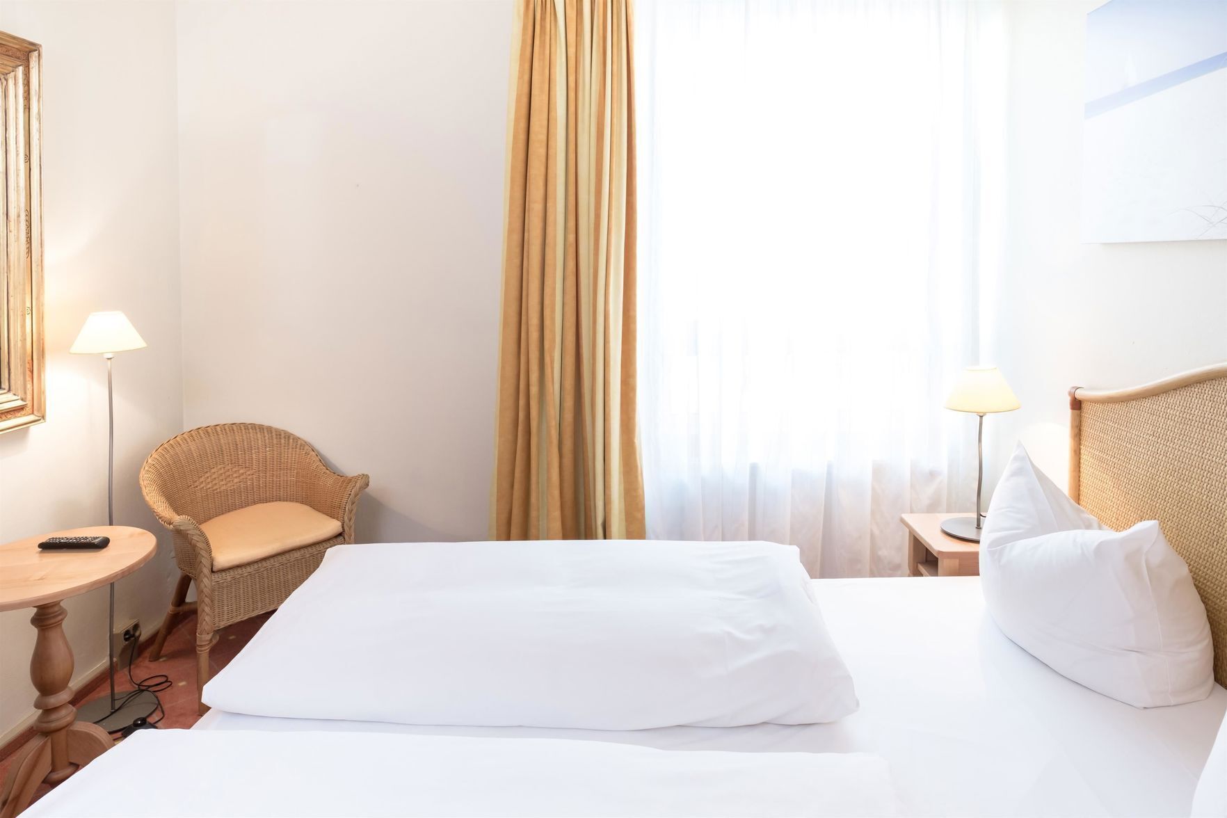 Hypo-allergenic bedding, desk, blackout curtains, soundproofing