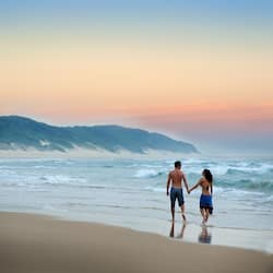 Private beach, white sand, beach towels, beach massages